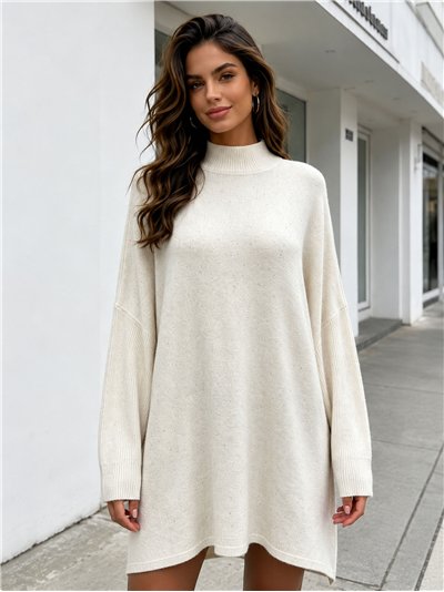 High neck maxi sparkle sweater