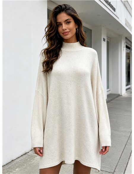 High neck maxi sparkle sweater