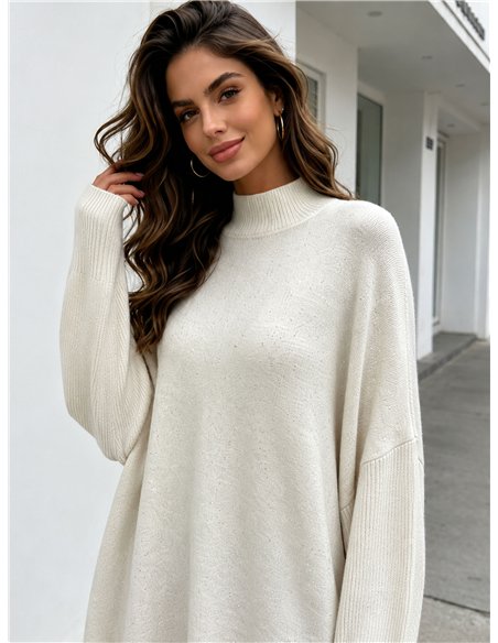 High neck maxi sparkle sweater