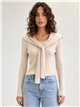 Conjunto jersey canalé y bufanda lazada