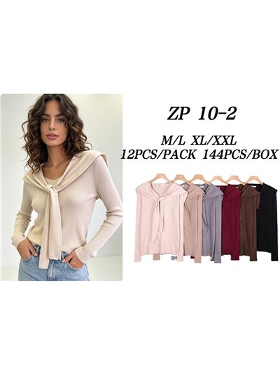 Conjunto jersey canalé y bufanda lazada 2
