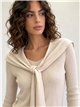 Conjunto jersey canalé y bufanda lazada