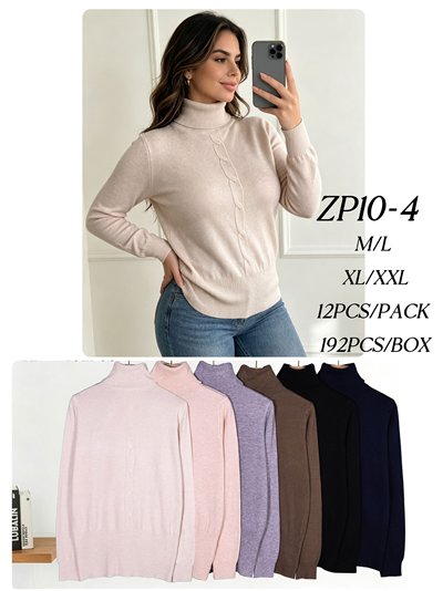 Cable detail high neck sweater 2