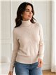 Cable detail high neck sweater