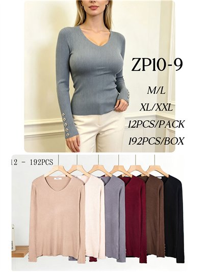 Gerippter Pullover mit Schmuckknöpfen 2