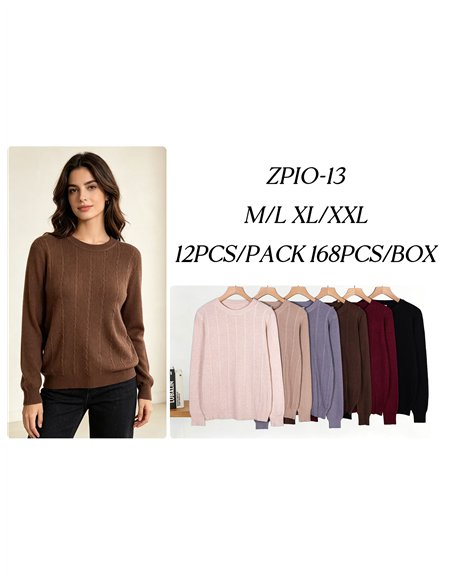 Jersey trenzas cuello redondo