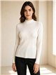 Pull à col montant avec empiècement ajouré