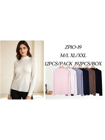 Pull à col montant avec empiècement ajouré 2