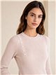 Side button ribbed sweater