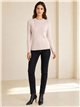 Side button ribbed sweater