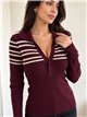 Jersey canalé rayas cuello polo