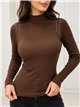 Jersey cuello alto strass