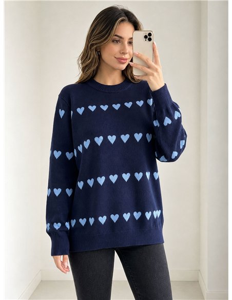 Jersey amplio estampado corazones