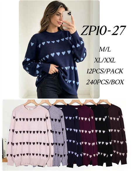 Jersey amplio estampado corazones