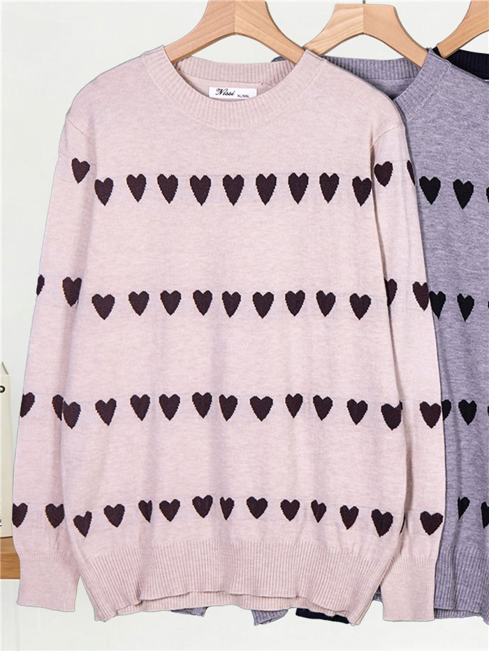 Jersey amplio estampado corazones
