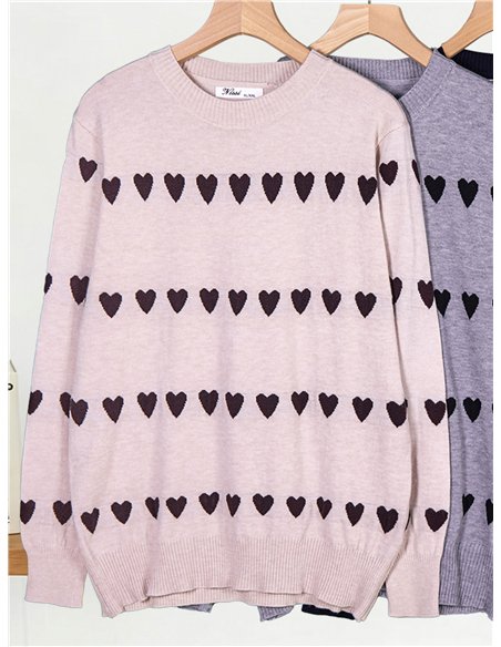 Jersey amplio estampado corazones