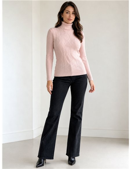 Jersey cuello alto trenzas