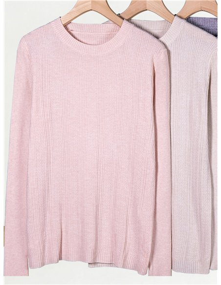 Jersey canalé cuello subido