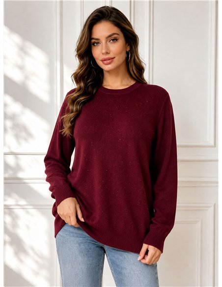 Relaxed rhinestone knit sweater