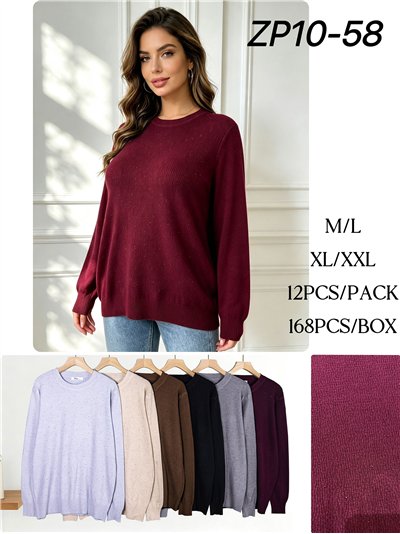 Relaxed rhinestone knit sweater 2