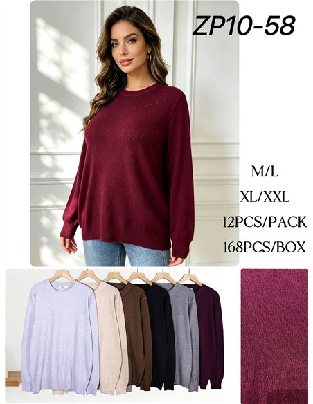 Relaxed rhinestone knit sweater