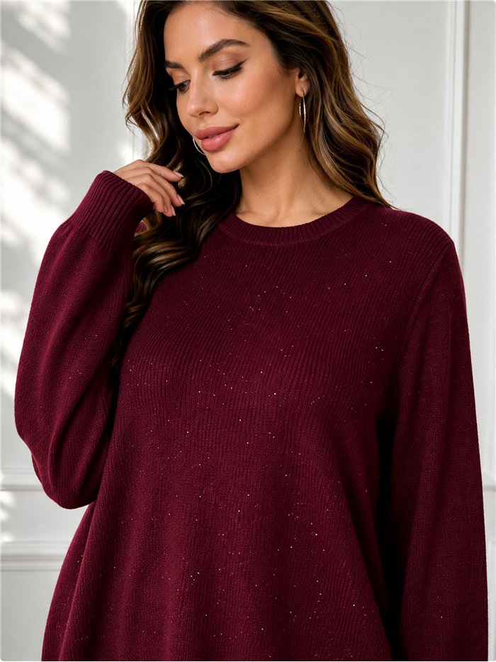 Relaxed rhinestone knit sweater