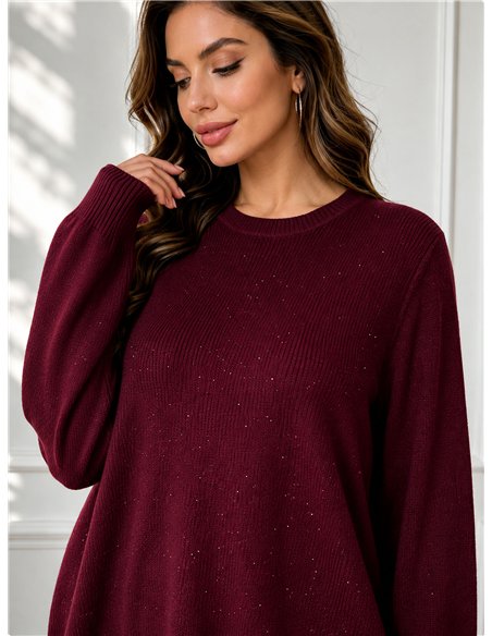 Relaxed rhinestone knit sweater