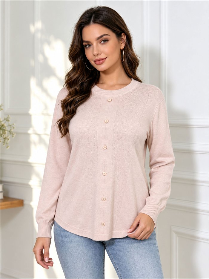 Oversized Button-Down-Pullover