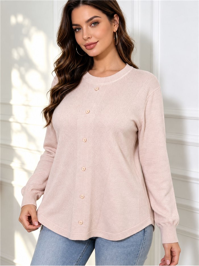 Oversized Button-Down-Pullover