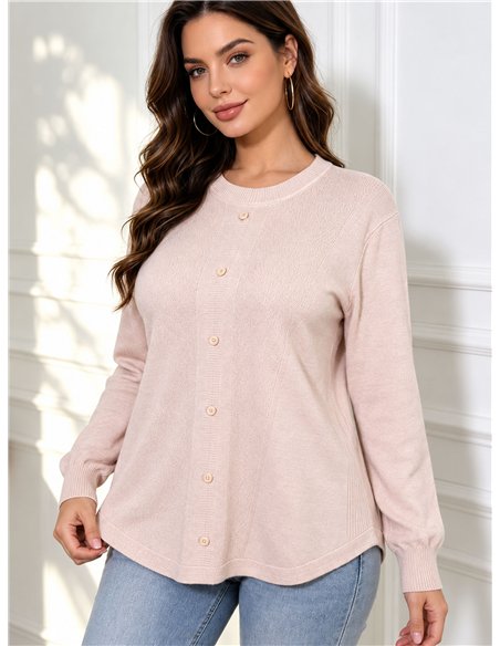 Oversized Button-Down-Pullover