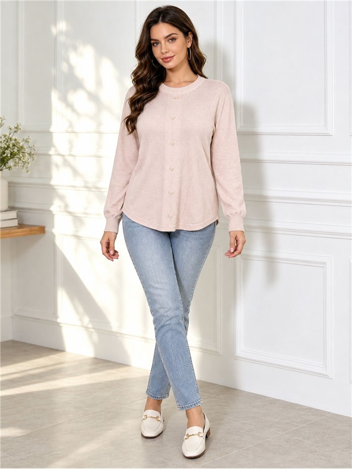 Oversized Button-Down-Pullover