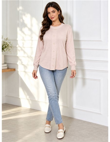 Oversized Button-Down-Pullover