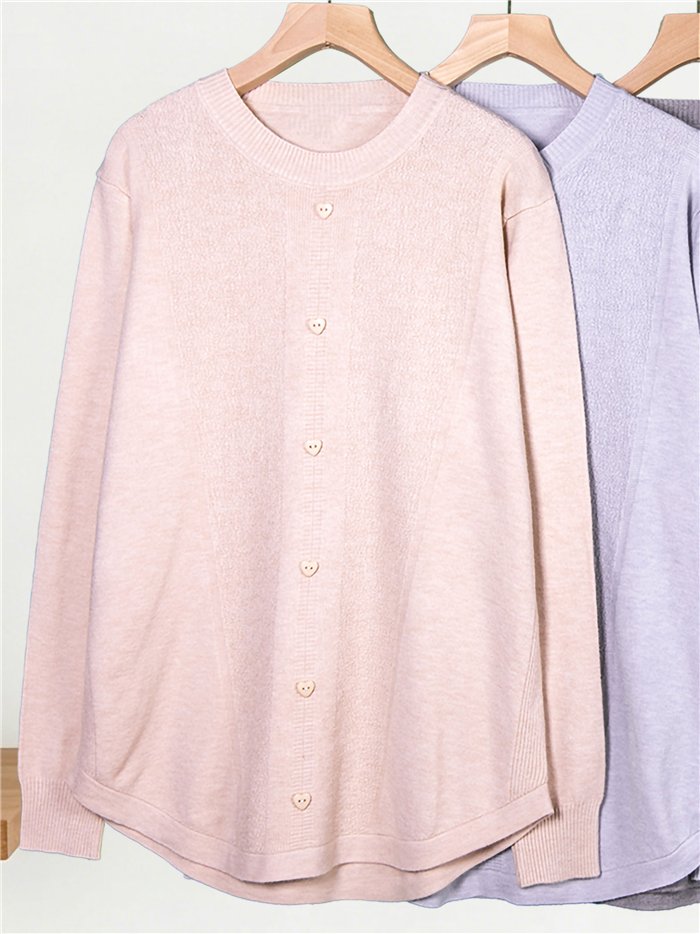 Oversized Button-Down-Pullover