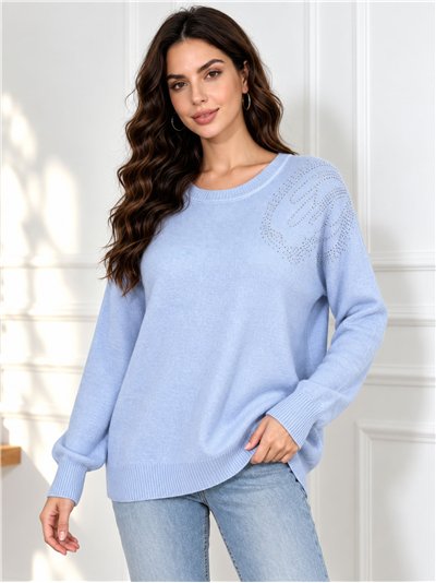 Jersey amplio strass en hombro