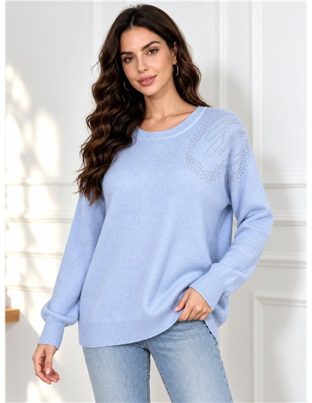 Jersey amplio strass en hombro