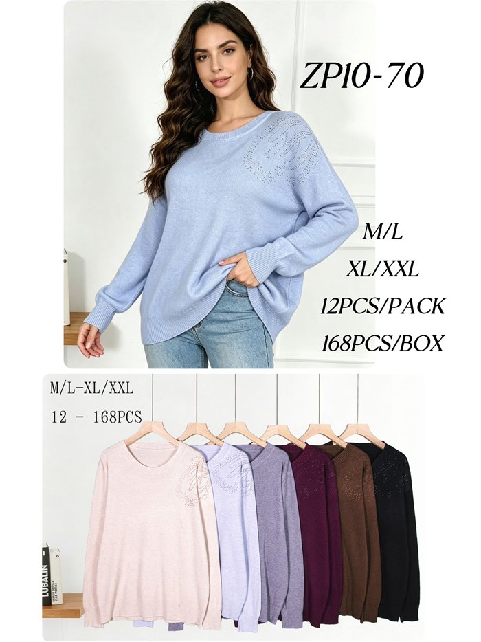 Jersey amplio strass en hombro