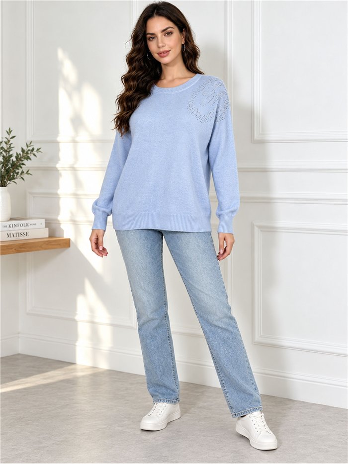 Jersey amplio strass en hombro
