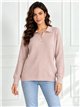 Jersey amplio de canalé cuello polo