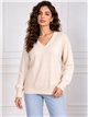 Jersey amplio trenzado cuello pico