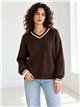 Jersey cuello pico ribetes