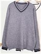 Jersey cuello pico ribetes