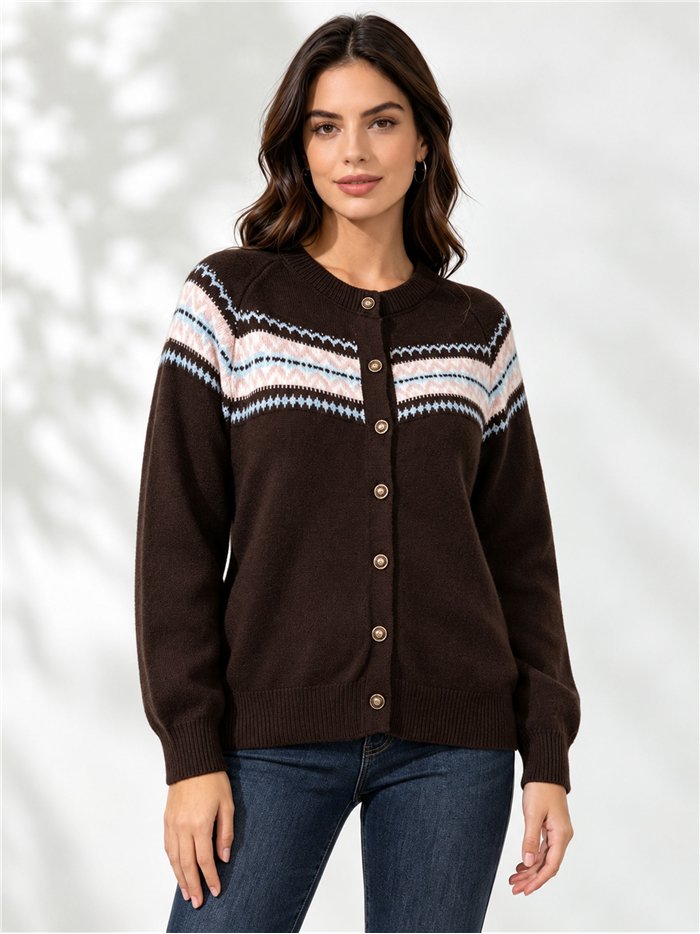 Cárdigan jacquard nórdico