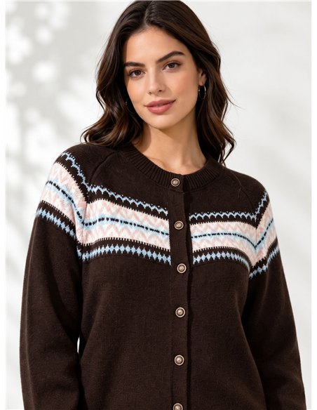 Cárdigan jacquard nórdico