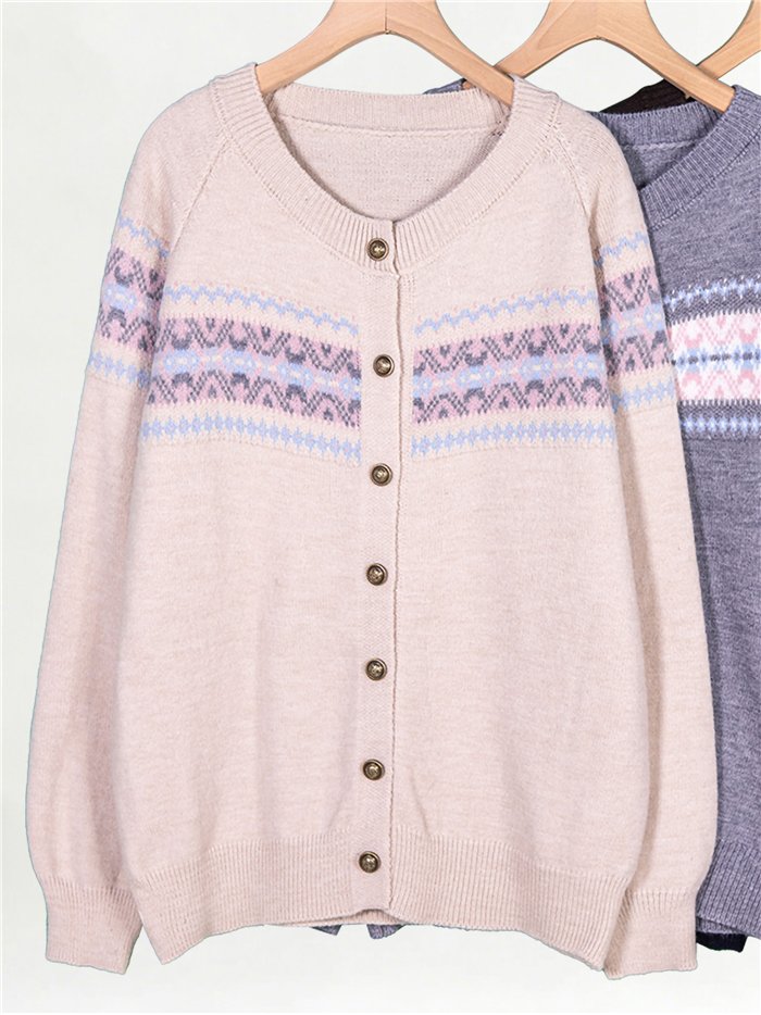 Cárdigan jacquard nórdico