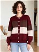 Cardigan color block con bottoni