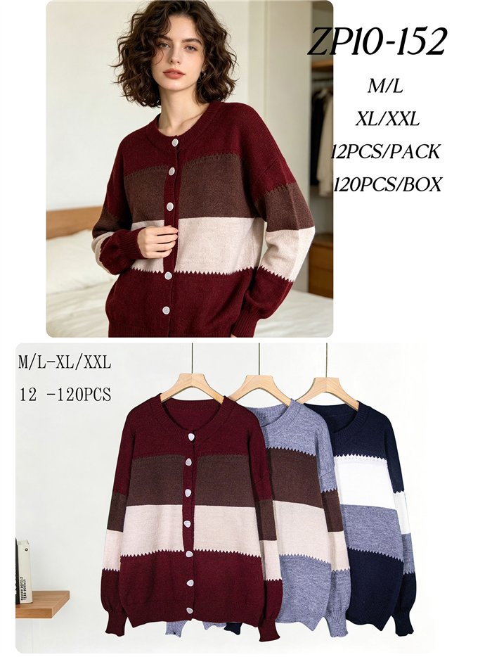 Cardigan color block con bottoni