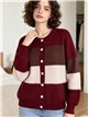 Cardigan color block con bottoni