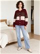 Cardigan color block con bottoni