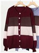 Cardigan color block con bottoni