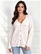 Cable knit cardigan with pearl beads